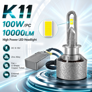 <span class=keywords><strong>Ampoule</strong></span> de phare LED SFIDA K11 100W 10000LM en alliage de zinc, <span class=keywords><strong>ampoule</strong></span> de phare LED pour voiture H4 <span class=keywords><strong>H7</strong></span> H11 9005 9006 en forme de <span class=keywords><strong>U</strong></span> avec ventilateur en cuivre - Product Image 1