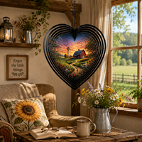 Tourniquets éoliens personnalisables en fer, écologiques, imperméables, à sublimation, avec motifs de citrouilles et feuilles d'automne, à énergie éolienne