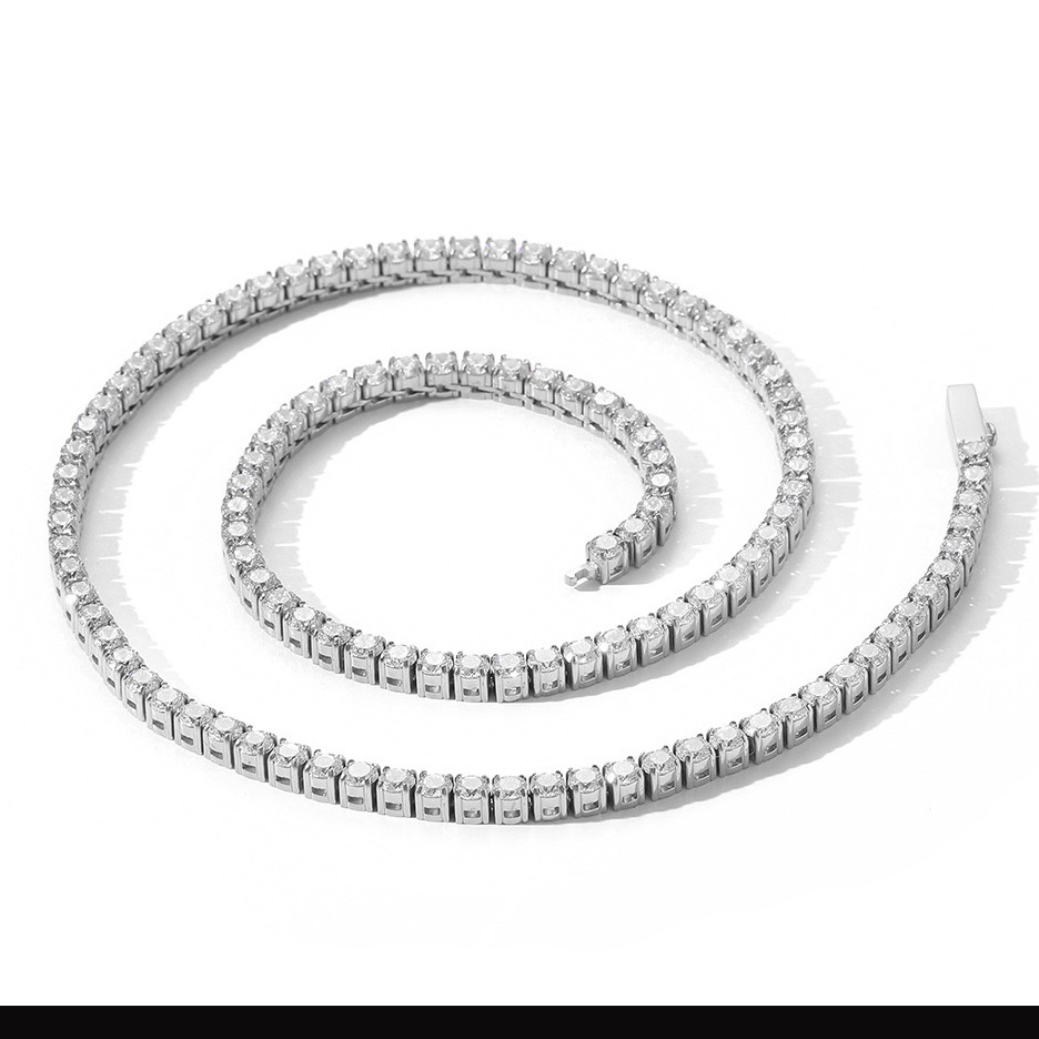 Fine polished steel color inlaid with white zircon