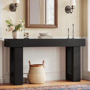 Consoles Longues de 63 Pouces pour Entrée, Grande Table de Canapé Derrière le Canapé, Table de Couloir en <span class=keywords><strong>Bois</strong></span> Noir pour Hall d'Entrée - Product Image 2