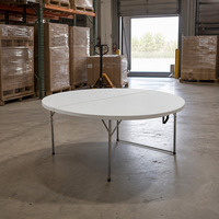 Tables de banquet pliantes rondes de 120 cm, ensemble de tables à manger pour 10 personnes, tables de mariage modernes pour salle d'activités polyvalente