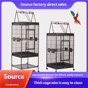 กรงนกพับได้สแตนเลสคุณภาพสูงสำหรับนกแก้วขนาดใหญ่ ขายส่งกรงสัตว์เลี้ยง ใช้ได้ทุกฤดู - Product Image 2