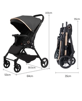 Poussette bébé pliable de luxe 3-en-1 Md Q1 avec cadre en acier, porte-bébé multifonction en tissu, capacité de charge de 20 kg, grand espace de rangement