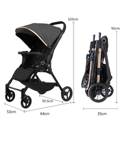 Passeggino Portatile Pieghevole di Lusso 3-in-1 Md Q1 con Telaio in Acciaio, Multifunzione, Capacità di Carico 20KG, Ampio Spazio di Stoccaggio - Product Image 6