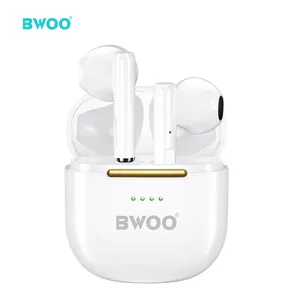 BWOO stylish design mobile phone headphones wholesale blue tooth 5.2 usb c plug handsfree mini wireless earphones