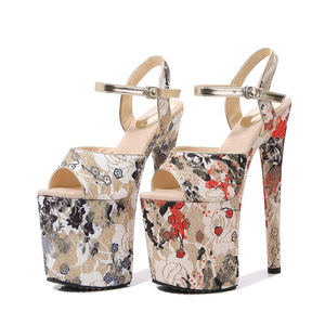 Taglie forti da <span class=keywords><strong>20</strong></span> <span class=keywords><strong>Cm</strong></span> tacchi alti da donna sandali con <span class=keywords><strong>tacco</strong></span> a spillo con plateau da discoteca con plateau scarpe da passerella - Product Image 1