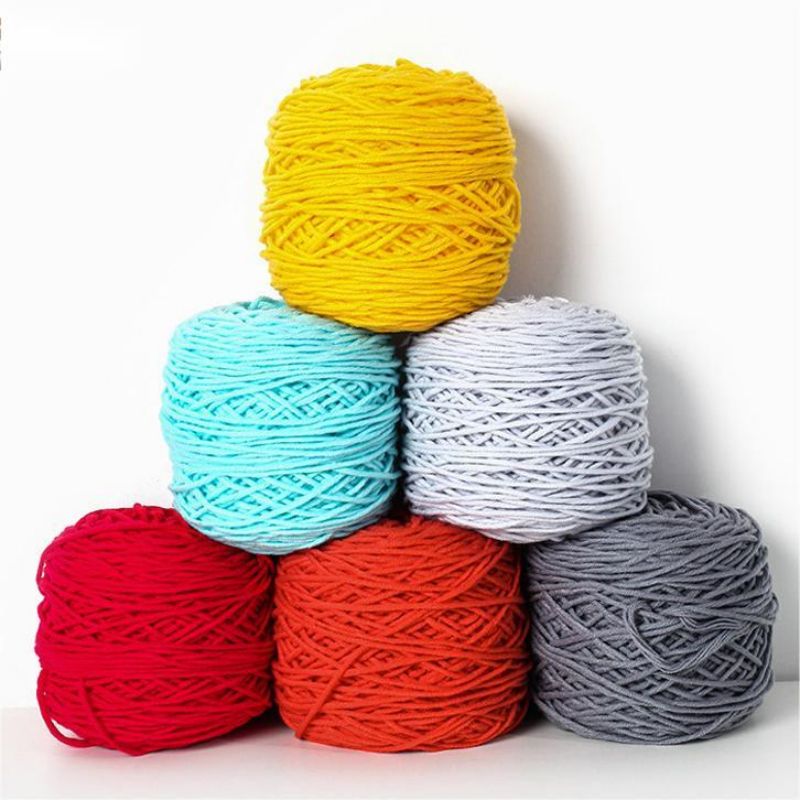 Однотонная ворсовая пряжа, 8-слойная хлопковая ворсовая пряжа, ворсовый ковер с разноцветной вязальной нитью, вышивка, акриловая пряжа