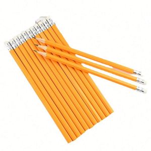 Lápices de Madera Personalizados con Borrador para Regalo Promocional de Escuela de Diseño, Lápices HB con Logotipo OEM, Embalaje a Granel, Mina Negra - Product Image 1