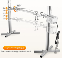 Support de rôtissoire universel électrique à rotation automatique 360° en acier inoxydable, kit de grillades pour barbecue, charbon de bambou réutilisable