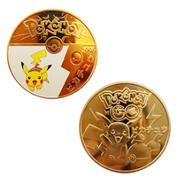 NOUVELLES pièces de monnaie Pokemon en or et argent, pièce commémorative dorée Pikachu, pièce de monnaie en métal ronde Pokemon Charizard, pièces de monnaie de collection Pokemon