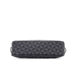 Hot Sales New Black Plaid Men's Small Square Crossbody <strong>Bag</strong> Fashionable Trendy PU <strong>Material</strong> Casual Shoulder <strong>Bag</strong> Geometric Pattern - Product Image 3