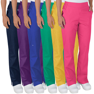 Women <b>Scrubs</b> Set Long Sleeve V Neck Moisture Wicking Hospital Uniforms <b>Blue</b> Yellow Turquoise Navy Rose Red Purple S XXL - Product Image 3