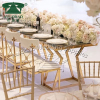 Chaises de banquet élégantes et modernes en acier inoxydable doré chromé pour restaurant commercial et mariage