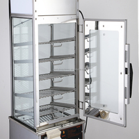 Cuiseur vapeur électrique en acier inoxydable pour bao buns, chauffe-plats avec vitrine, machine de cuisson pour cuisine, cuiseur vapeur pour bao buns avec vitre