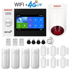 <span class=keywords><strong>Panel</strong></span> de alarma de seguridad para el hogar inalámbrico 4G Tuya con sistema antirrobo de pantalla grande Wifi GSM 433Mhz sirena estroboscópica Material ABS - Product Image 1