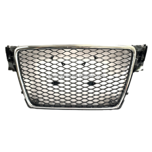 Parrilla delantera RS4 de repuesto para parrilla de coche, parrilla delantera de panal <span class=keywords><strong>A4</strong></span> cromada negra brillante para <span class=keywords><strong>Audi</strong></span> <span class=keywords><strong>A4</strong></span> 2008 2009 <span class=keywords><strong>2010</strong></span> 2011 2012 - Product Image 2
