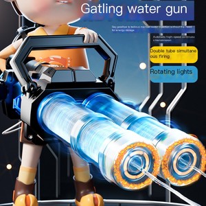 Pistolet à Eau Mitrailleuse Gatling à Double Canon avec Sac à Dos, Lumière et Fonction de Jet Rotatif Effet Glace pour Enfants - Product Image 3