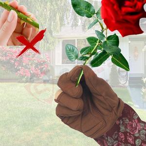 Ladies Rose-Pruning Garden <b>Gloves</b> Thorn-proof Gardening <b>Gloves</b> Print <b>Long</b>-Cuff Leather Planting-Gardening <b>Gloves</b> - Product Image 4