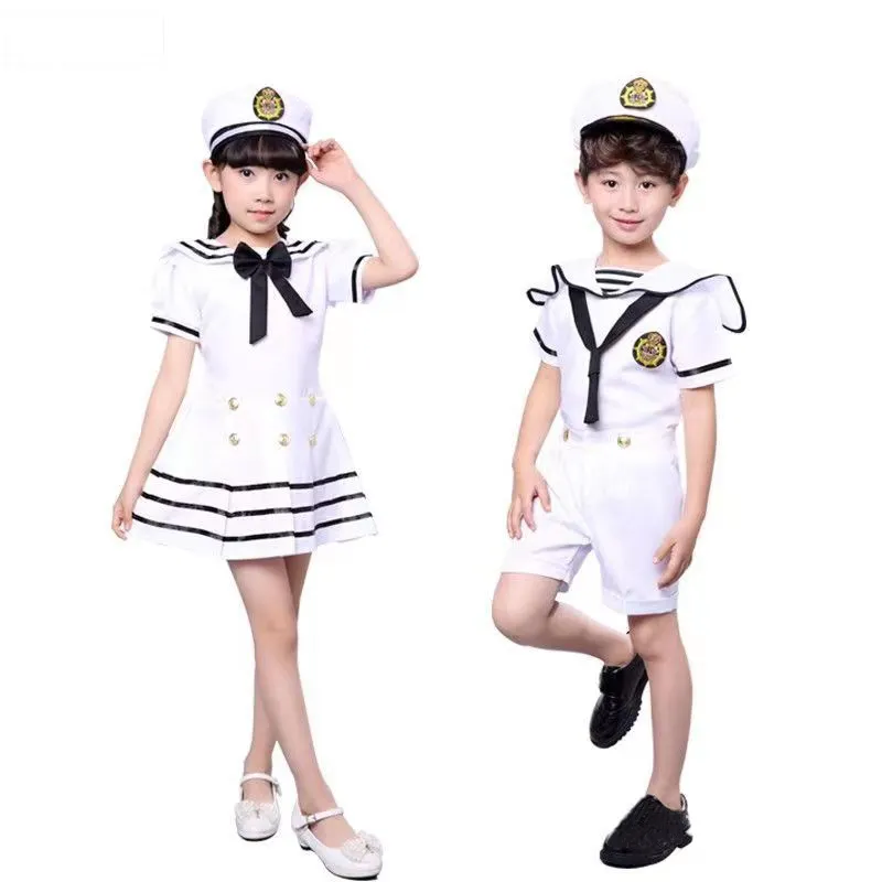Robe de chœur pour enfants nouvelle robe de Performance de l'armée enfants garçons et filles robe marine ensemble de costumes de danse pour enfants