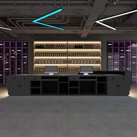 Bureau de réception en bois industriel personnalisé pour cybercafé, salle de sport, bar, club commercial, salon