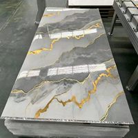 Panneau mural en PVC effet marbre UV pour décoration intérieure, panneau mural en marbre 2-3 mm, panneau mural imperméable