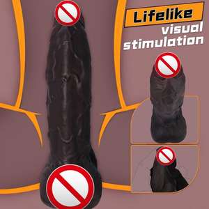 Der neue schwarze Dildo aus weichem Silikon-Sexspielzeug mit dem größten falschen Penis - Product Image 4