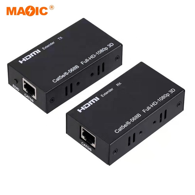 1080P 3D 60m HDMI to RJ45 Extender Over IP Single CAT5e Cat 6 Ethernet LAN 60m Hdmi Extender