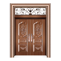Chine top fabricant en gros en acier double porte principale de sécurité métal double porte extérieure pour les maisons de style