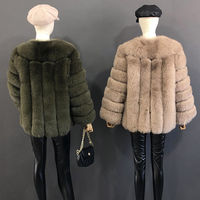Manteau Mi-Long en Fourrure de Renard Naturelle pour Automne et Hiver, Veste en Fourrure Tendance pour Femme, le Manteau en Fourrure Véritable le Plus Populaire, Vêtement Féminin