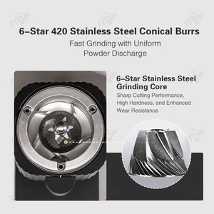 เครื่องบดเมล็ด<span class=keywords><strong>กาแฟ</strong></span>ความเร็วต่ำเครื่องบด<span class=keywords><strong>กาแฟ</strong></span>ไฟฟ้าทรงกรวยสำหรับทำเอสเพรสโซ่หม้อต้มกาแฟเย็น - Product Image 5