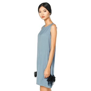 Novedades Ropa Nuevo producto Vietnam Cuello redondo Sin mangas Lazo Nudo Decoración Casual Vestido de mujer - Product Image 1