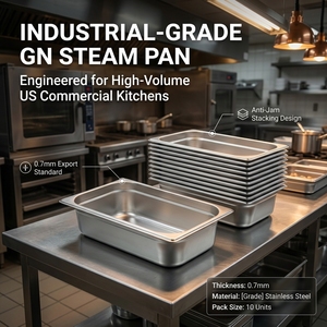 ถาดสแตนเลสขนาดมาตรฐานยุโรป GN สำหรับอุ่นอาหารในครัวร้านอาหาร - Product Image 3
