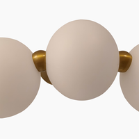 Lustre Suspendu LED Moderne de Luxe en Fer Doré Style Nordique avec Abat-jour en Verre, Petit Modèle, Blanc Chaud 3500K, CRI Élevé, Dimmable, Télécommande, Garantie 3 Ans