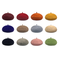 RongGuang Vente en gros – Nouveau Béret Unisexe en Laine de Haute Qualité, Chaud et Tendance, Couleur Unie, Style Classique, pour Femme et Homme