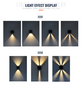 Lampe murale LED extérieure en alliage d'aluminium, blanc chaud 3500K, étanche, éclairage haut et bas pour la décoration de jardin - Product Image 6