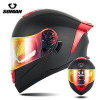 Casque de moto modulaire intégral SOMAN SM976 DOT avec double visière, grand spoiler, certifié QC, neuf