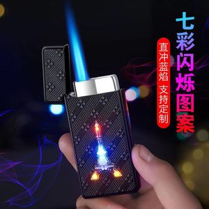 ไฟแช็กกันลมแบบเจ็ทเปลวไฟตรง พร้อมเปลวไฟสีฟ้าและดีไซน์เสาไฟ LED สำหรับใช้งานกลางแจ้ง - Product Image 4