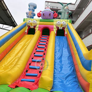 สปันจ์บ็อบของเล่นการ์ตูนเป่าลมเด้งพร้อมสไลด์คอมโบสวนสนุกปราสาทเป่าลมเชิงพาณิชย์ - Product Image 6