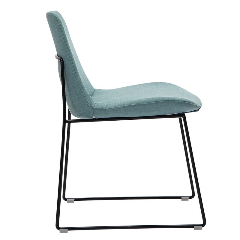 Low back fabric or leather high quality china office reception visitor waiting chair without armrest furniture