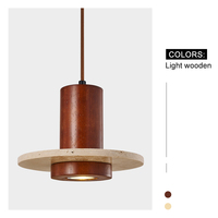Lustre en pierre et bois réglable en hauteur, style nordique minimaliste et postmoderne, pour l'éclairage des hôtels et des restaurants