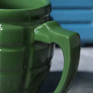 New Design Factory Direct Grenade Shape Black Custom Made <b>Ceramic</b> 3D Funny Coffee Mug for Tea <b>Cup</b> Set - Product Image 5