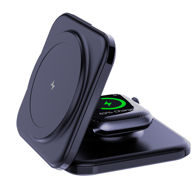 Top Selling Electric 3 in 1 Foldable Magnetic Desk Phone Charger with PD 3.0/QC Fast Wireless Charging Station 5V/2A