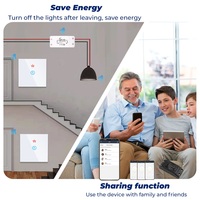 Interrupteur mural tactile intelligent, wi-fi, RF 433Mhz, 110V, commande à distance, interrupteur relai, pour luminaire, compatible avec Tuya, Alexa, Google Home, 220V, allumage/extinction