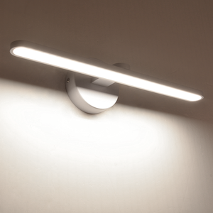 Modern Chrome <b>LED</b> Wall Lamp 4100K Neutral White Bathroom <b>Light</b> <b>Surface</b> <b>Mounted</b> E27 Bulb Base IP44 Rated - Product Image 5
