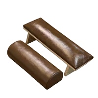 Coussin de Soutien pour Mains en Bois et Cuir, Style Moyen Âge, Incliné, Antidérapant, pour Nail Art, pour Soulager la Fatigue
