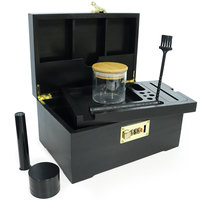 Boîte de rangement de cigarettes en bois bambou anti-odeur personnalisée ensemble de kit de fumer accessoires boîte à fumée avec serrure plateau roulant