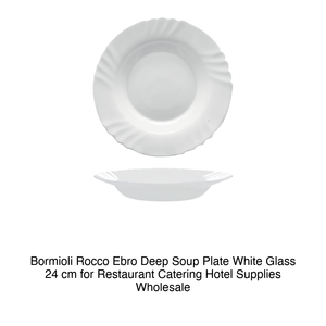 Plato Hondo para Sopa Bormioli Rocco Ebro, Cristal Blanco, 24 cm, para Restaurante, Catering, Hotel, Venta al por Mayor - Product Image 2