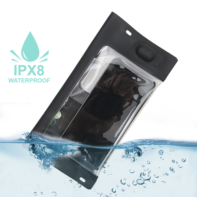 2025 Universal IPX8 Secure Fit 300D Nylon Beach Water Park Quick Press Air Release Pump Waterproof Pouches for Mobile Phones