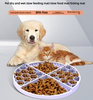 Tapis de Manger Lent pour Animaux de Compagnie, Ovale, avec Ventouse, Anti-Étouffement, pour Chiens, en Silicone, Tapis de Léchage