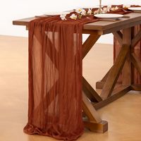 Nouveau chemin de table en gaze de coton de luxe, écologique et personnalisable pour la décoration de Noël et de mariage, usage domestique et hôtelier